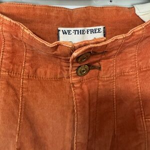 Free People Orange Corduroy Jeans